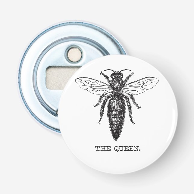 Queen Bee Illustration Classic Zeichnend Flaschenöffner (Vorderseite)