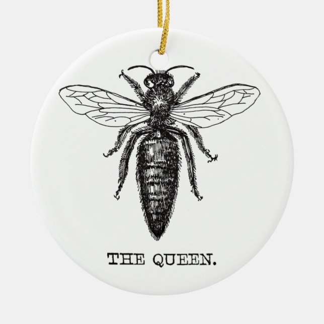 Queen Bee Illustration Classic Zeichnend Keramik Ornament (Vorne)