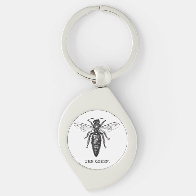 Queen Bee Illustration Classic Zeichnend Schlüsselanhänger (Vorderseite)
