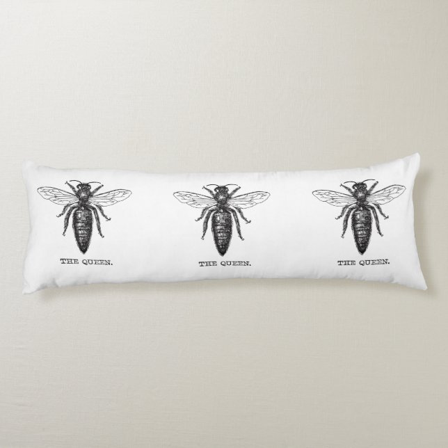 Queen Bee Illustration Classic Zeichnend Seitenschläferkissen (Rückseite)