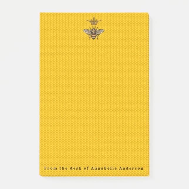 Queen Bee mit Verzierten Crown Post-it-Notes Post-it Klebezettel (Vorderseite)