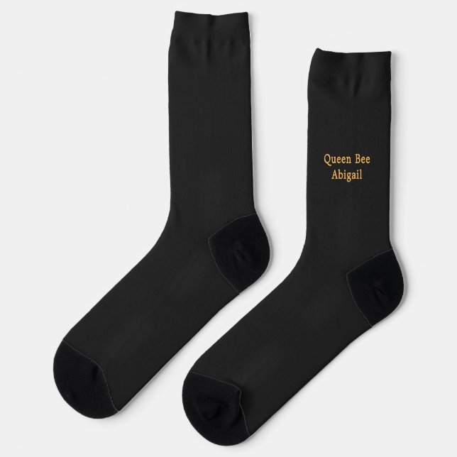 Queen Bee [Name] Black and Yellow Socken (Linkes Detail)