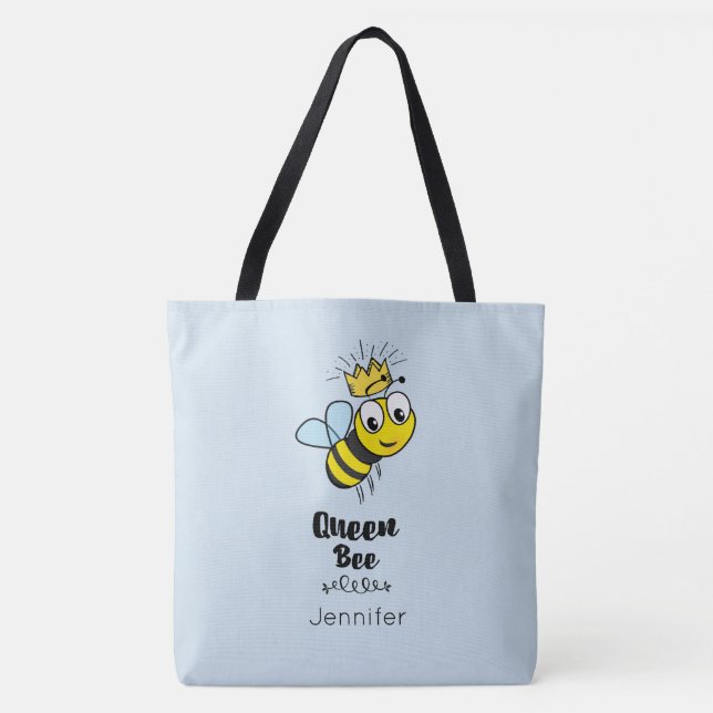 Queen Bee Niedlich Bumble Bee mit Crown Personalis Tasche (Vorderseite)