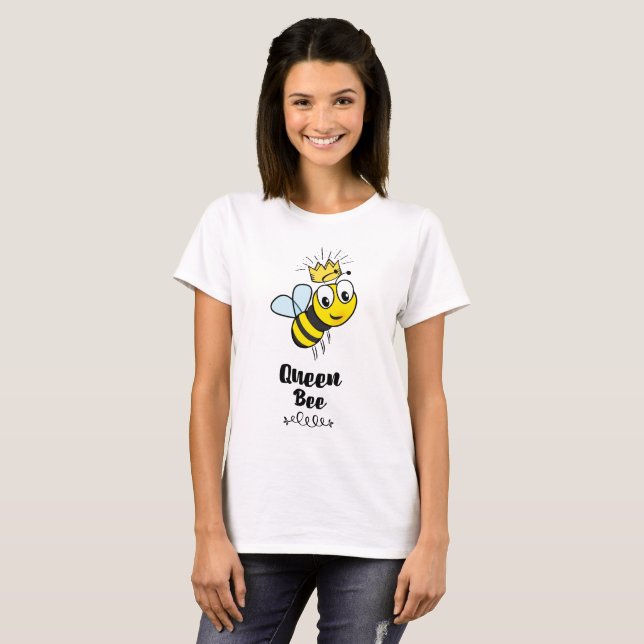 Queen Bee Niedliche Hummel mit Krone T-Shirt (Vorne ganz)