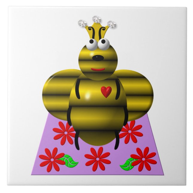 Queen Bee on a Quilt Fliese (Vorderseite)