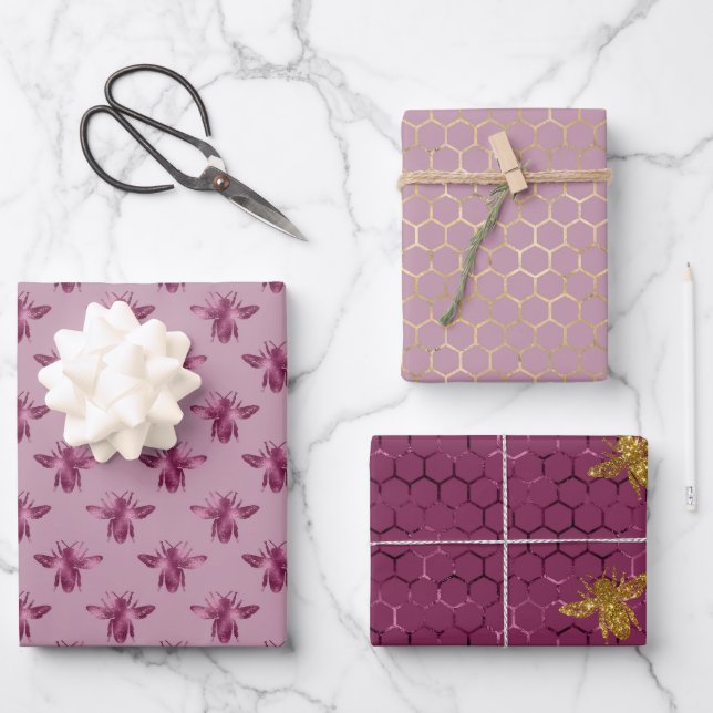 Queen Bee Pattern Geschenkpapier Set (Vorderseite)
