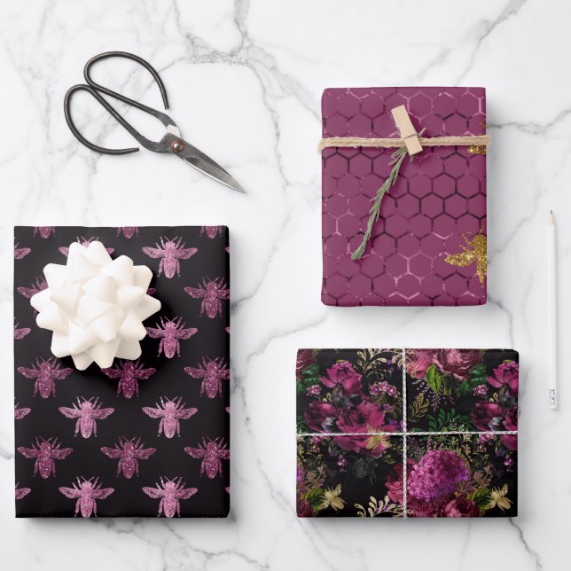 Queen Bee Pattern Geschenkpapier Set (Vorderseite)