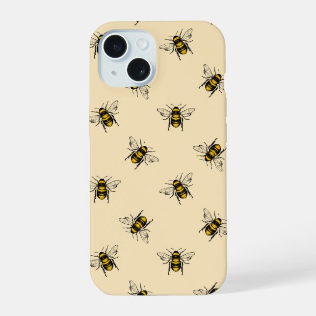 Queen Bee Pattern iPhone 15 Hülle (Rückseite)