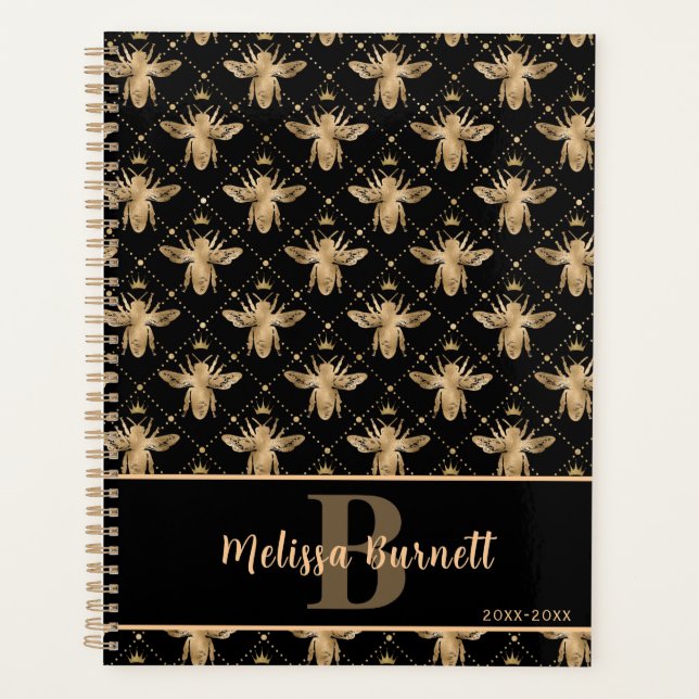 Queen Bee Personnalisé Black Gold Design (Devant)