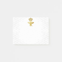 QUEEN BEE Post-It Notes - Gold Bee Crown Honeycomb Post-it Klebezettel