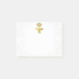 QUEEN BEE Post-It Notes - Gold Bee Crown Honeycomb Post-it Klebezettel