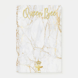 QUEEN BEE Post-It Notes - Goldmarmor-Krone Post-it Klebezettel