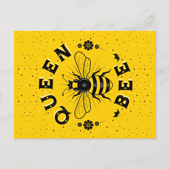 Queen Bee Postcard Feiertagspostkarte (Vorderseite)