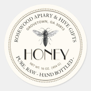 Queen Bee Raw Hand Flasche Honig Sticker
