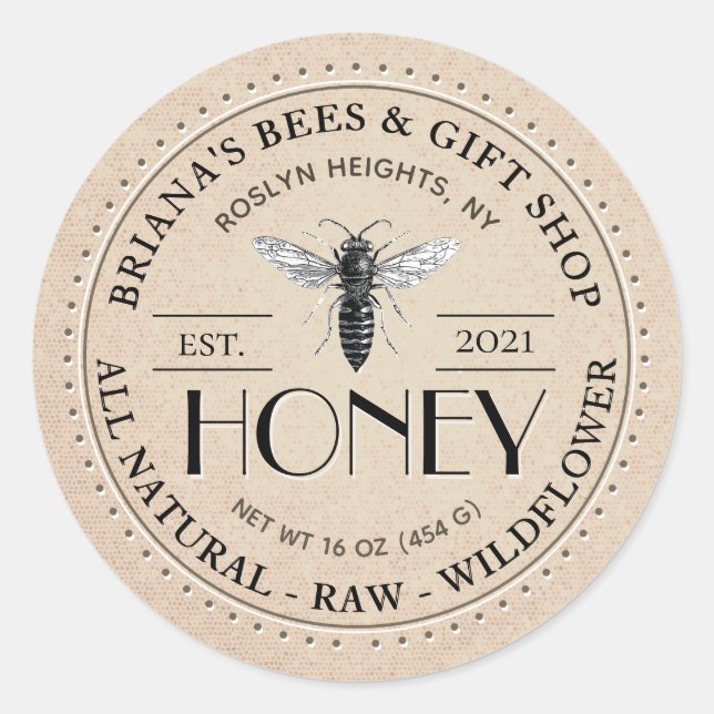 Queen Bee Raw Tous Sticker Fleur sauvage naturel M (Devant)
