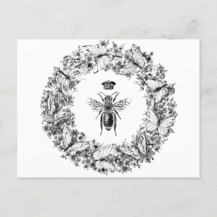 Queen Bee Rettete den Butterfly Kranz Postkarte