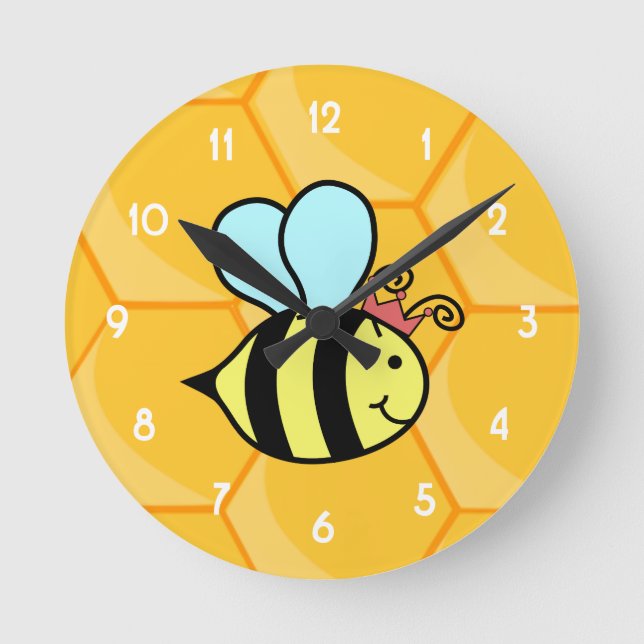 Queen Bee Runde Wanduhr (Vorderseite)