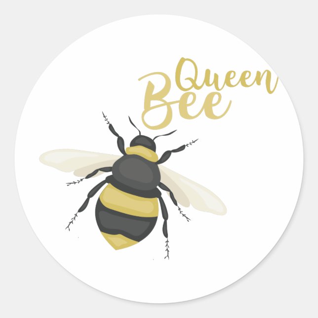 Queen Bee Runder Aufkleber (Vorderseite)