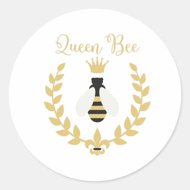 Queen Bee Runder Aufkleber (Vorderseite)