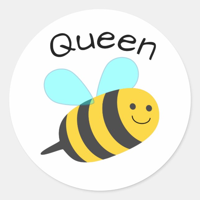 Queen Bee Runder Aufkleber (Vorderseite)