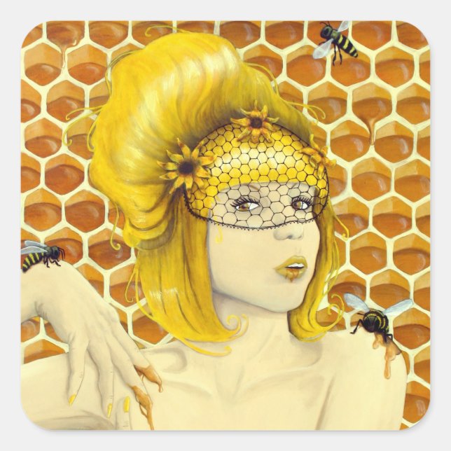Queen Bee Sticker - surreale Fantasy Art (Vorderseite)