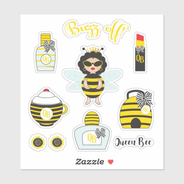 Queen Bee Stickers Aufkleber (Blatt)