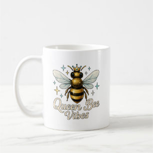 Queen Bee Vibes Gold Crown Kaffeetasse