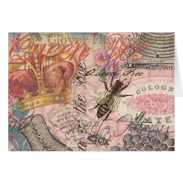 Queen Bee Vintage magnifique collage (Devant horizontal)