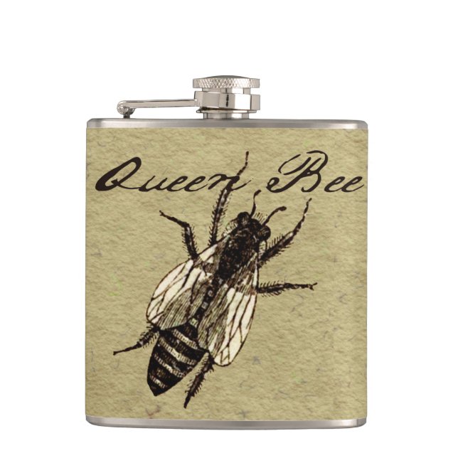 Queen Bee Wildlife Bug Insect Flachmann (Vorderseite)