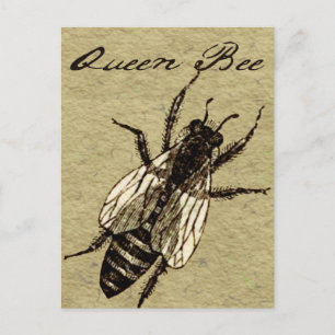 Queen Bee Wildlife Flying Bug Insekt Postkarte
