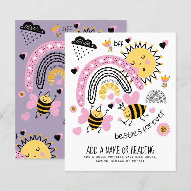 Queen Bees Best Friends Forever Niedliche BESTE FR (Vorne/Hinten)