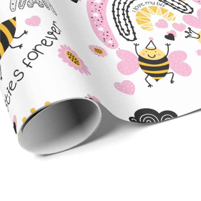 Queen Bees Best Friends Forever Niedliche BESTE FR Geschenkpapier (Rolleneckpunkt)