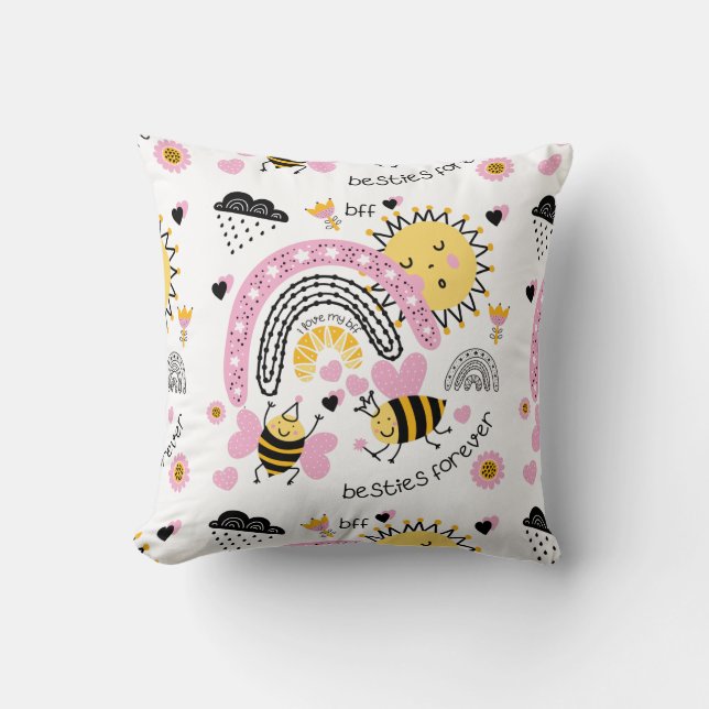 Queen Bees Best Friends Forever Niedliche BESTE FR Kissen (Vorderseite)
