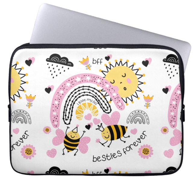 Queen Bees Best Friends Forever Niedliche BESTE FR Laptopschutzhülle (Vorderseite)