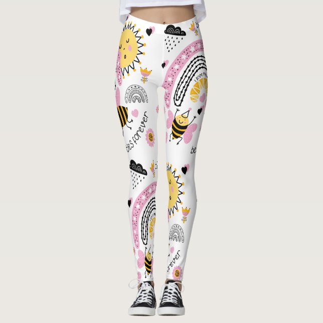 Queen Bees Best Friends Forever Niedliche BESTE FR Leggings (Vorderseite)