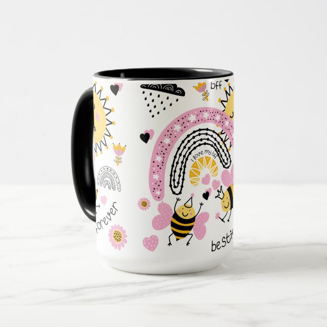 Queen Bees Best Friends Forever Niedliche BESTE FR Tasse (Vorderseite Links)
