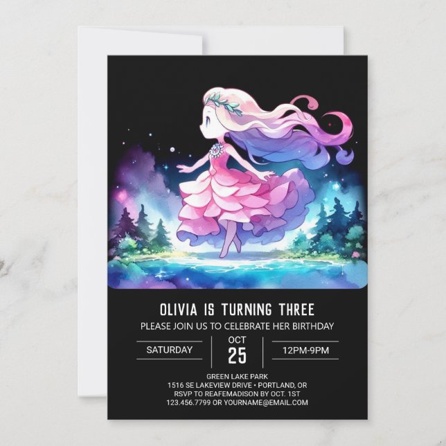 Queen Boho Princess Birthday Einladung (Vorderseite)