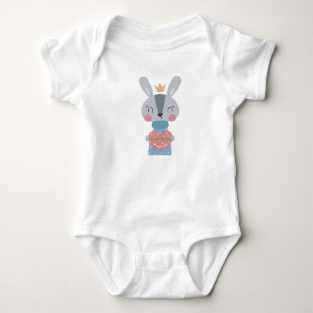 Queen Bunny Baby Jersey Bodysuit Baby Strampler (Vorderseite)