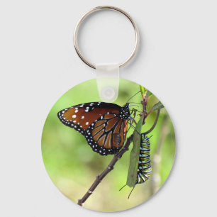 Queen Butterfly und Monarch Raupe - Schlüsselanh Schlüsselanhänger