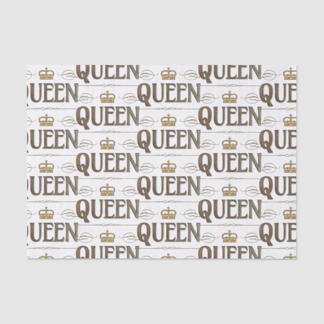QUEEN Calligraphy Lettering - Elegant Rich Royal Seidenpapier (Vorderseite)