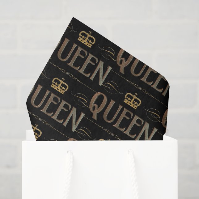 QUEEN Calligraphy Lettering - Elegant Rich Royal Seidenpapier (Geschenktüte)