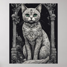 Queen Cat - Dia de Los Muertos, Sugar Skull Style