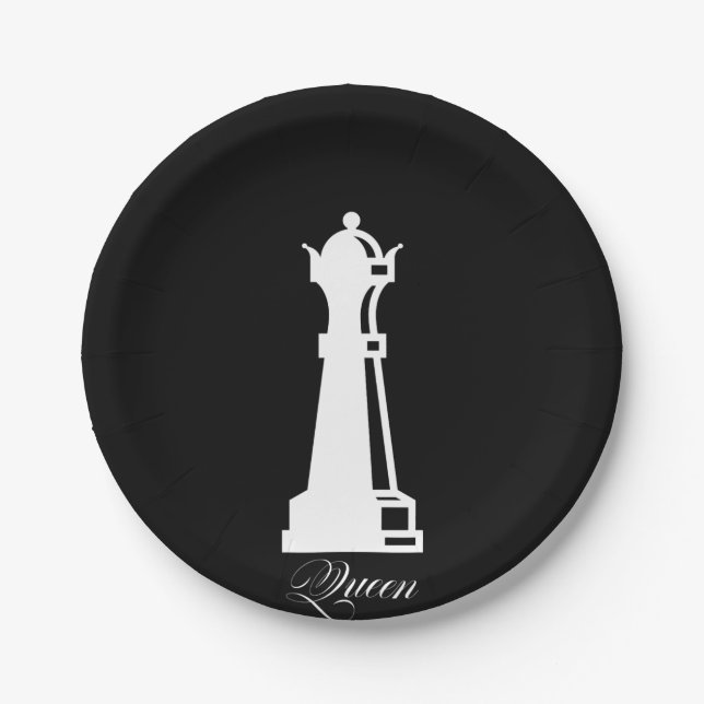 Queen Chess Piece Halloween Kostümschach Lover Pappteller (Vorderseite)