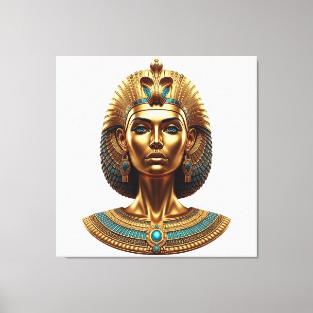 Queen Cleopatra – Golden Pharaonic Canva Leinwanddruck (Vorderseite)