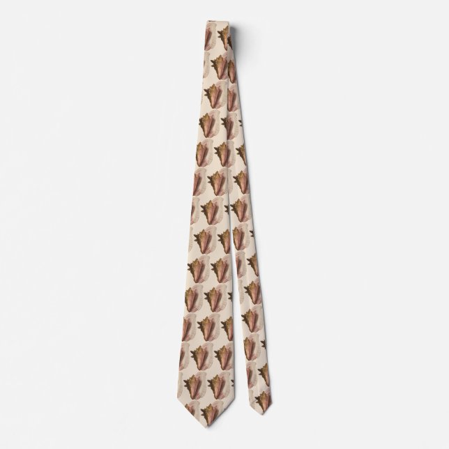 Queen Conch Muschel Seashell, Vintag maritimes Leb Krawatte (Vorderseite)