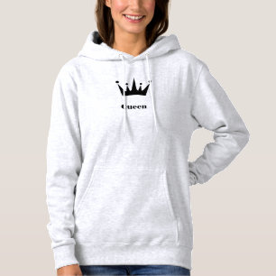 Queen Custom Text Crown Kapuzenpullover Ash Sweats Hoodie