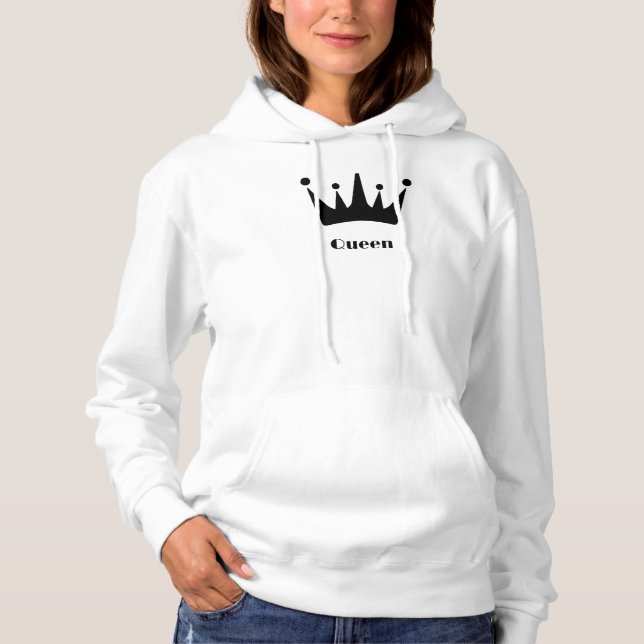 Queen Custom Text Sweat - shirts à capuche blancs  (Devant)
