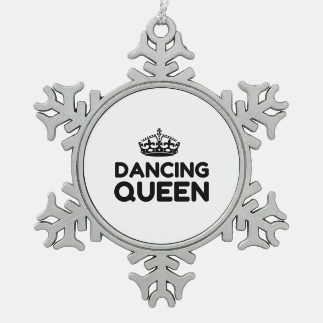 QUEEN DANCING SCHNEEFLOCKEN Zinn-Ornament (Vorderseite)