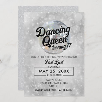 Queen Dancing Turning 17 Fête Invitation