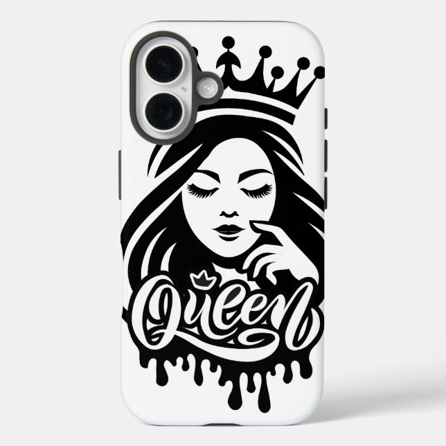 Queen Design – Elegant Royal Crown iPhone 16 Hülle (Rückseite)